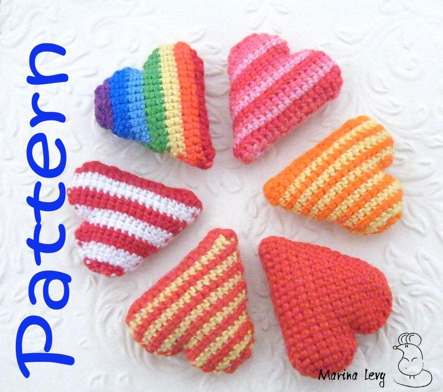 Crocheted Striped Heart pattern - Marina Levys Handmade ...